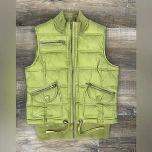 Ruff Hewn Women’s Bright Green Quilted Vest, Size Medium